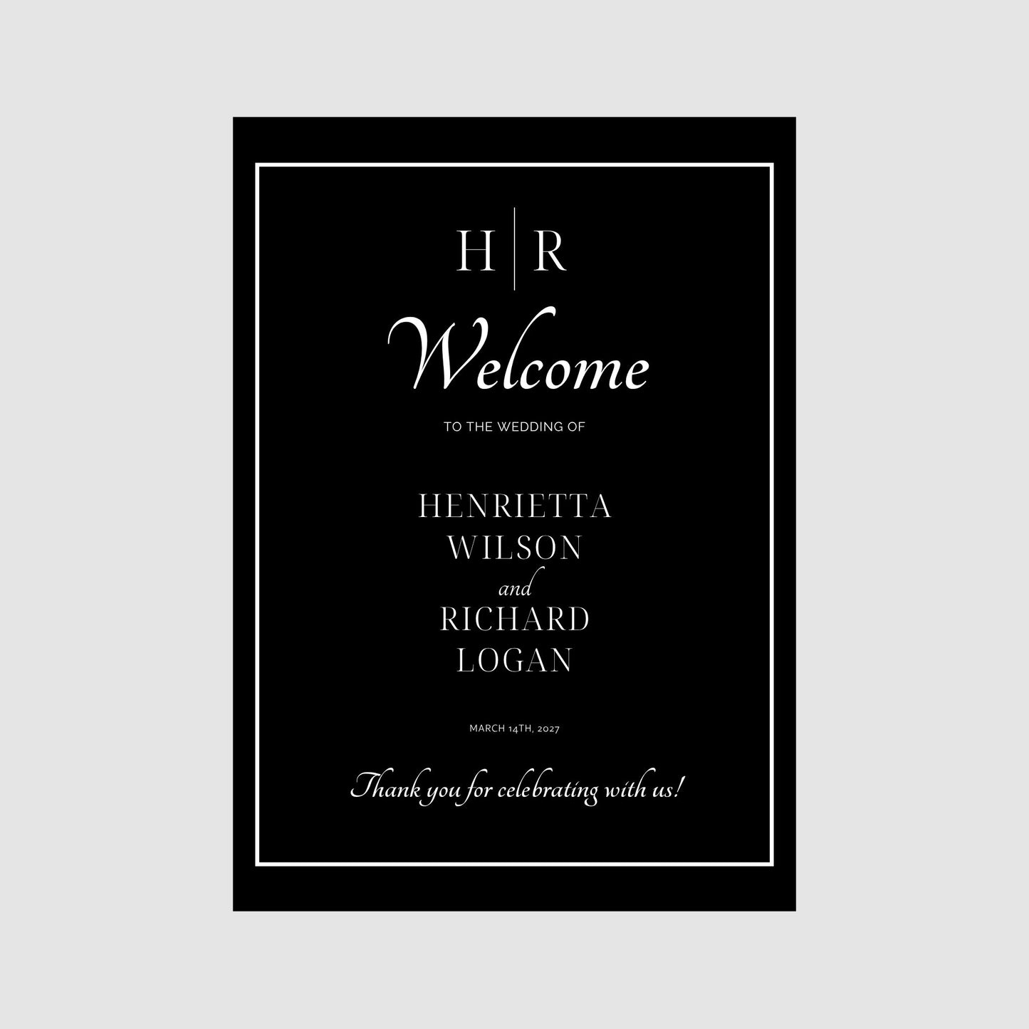 Welcome Sign - Black Luxury