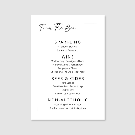 Bar Menu - Modern Minimal