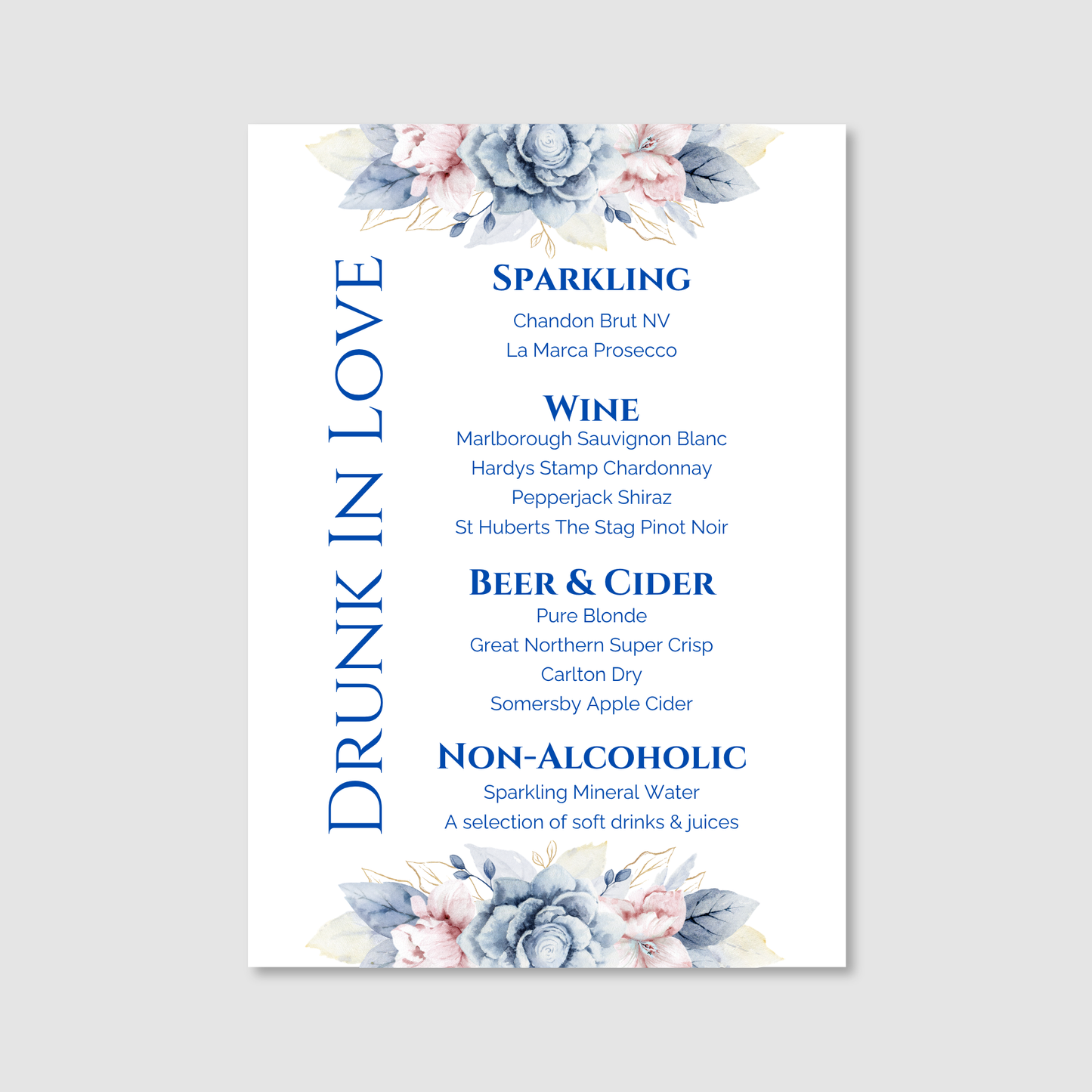 Bar Menu - Azure Bloom