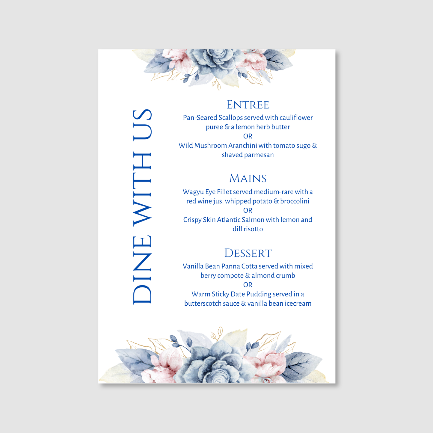 Menu - Azure Bloom