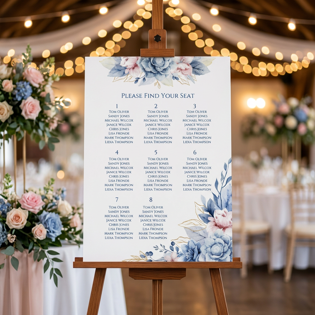 Seating Chart - Azure Bloom