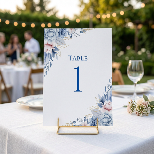 Table Numbers - Azure Bloom