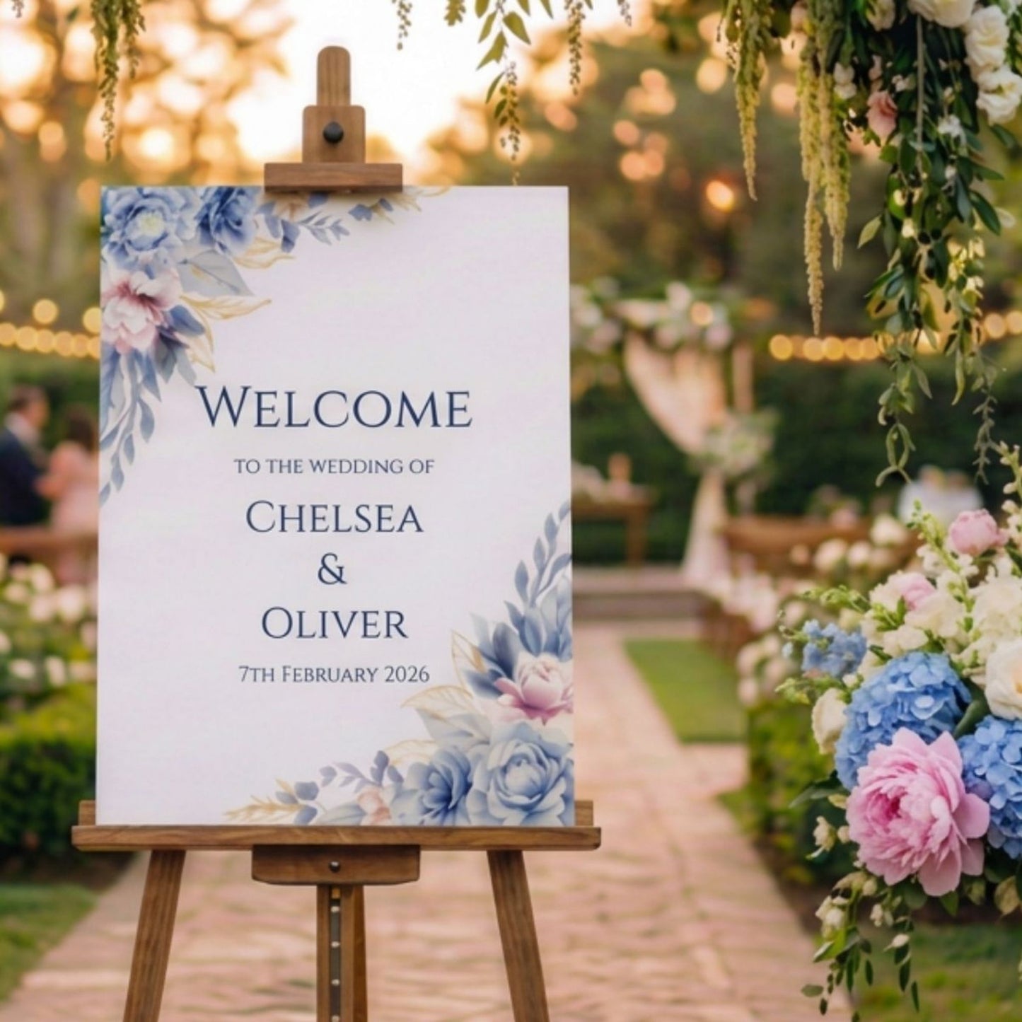 Welcome Sign - Azure Bloom