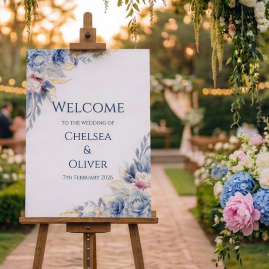 Welcome Sign - Azure Bloom
