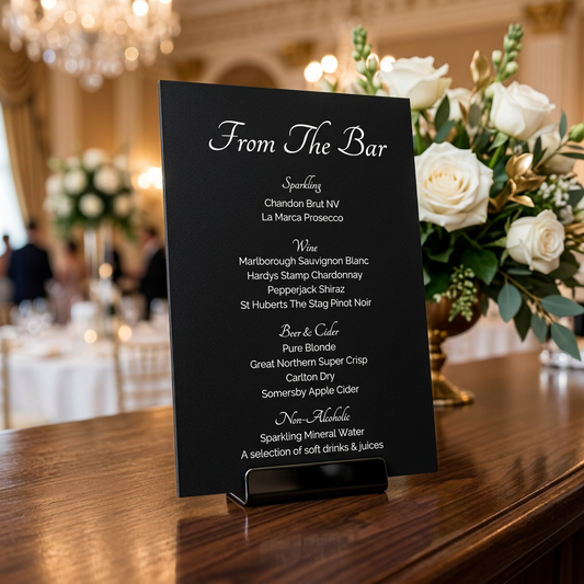 Bar Menu - Black Luxury