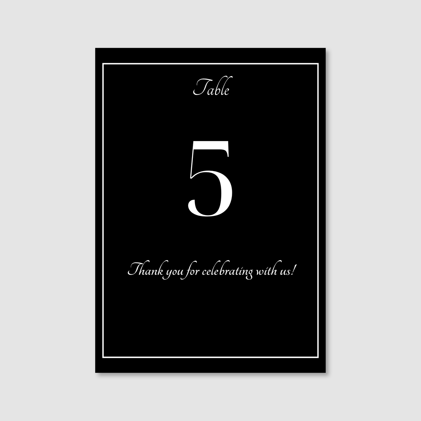 Table Numbers - Black Luxury
