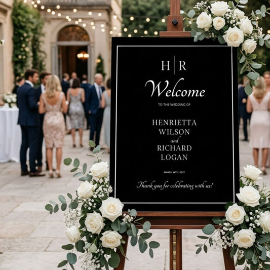 Welcome Sign - Black Luxury