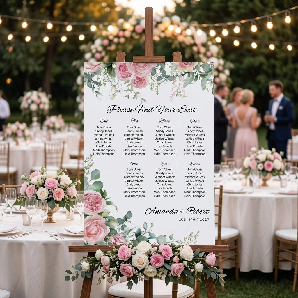 Seating Chart - Dusty Rose