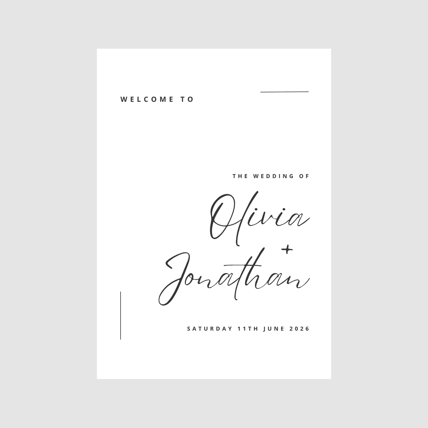 Welcome Sign - Modern Minimal