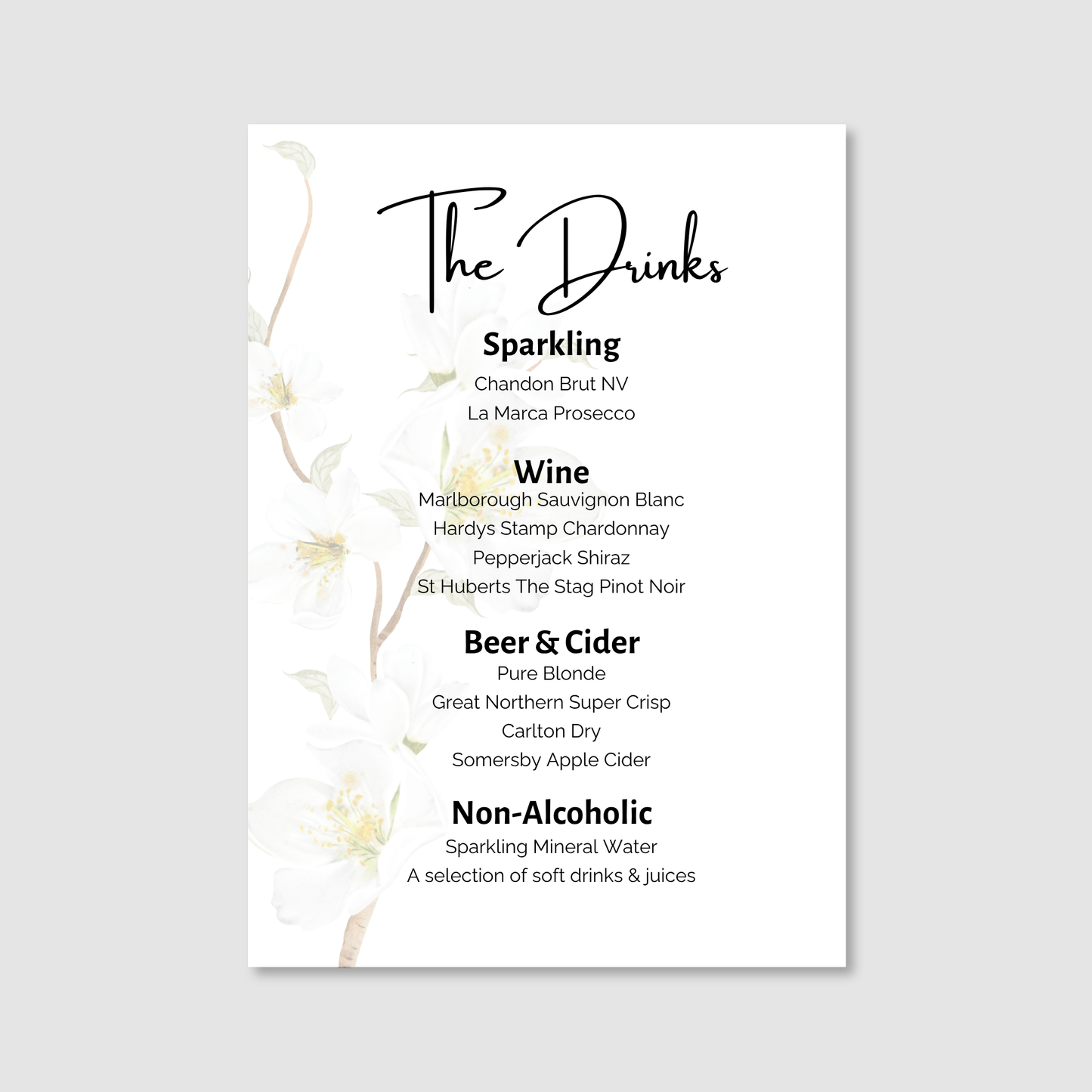 Bar Menu - Simple Elegance