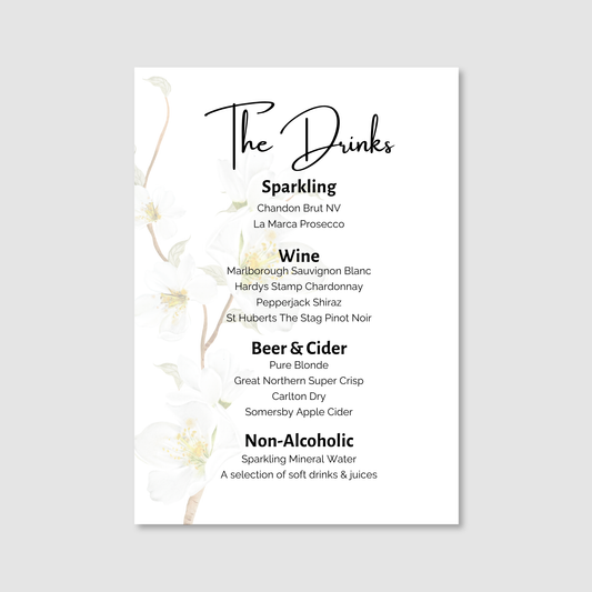 Bar Menu - Simple Elegance