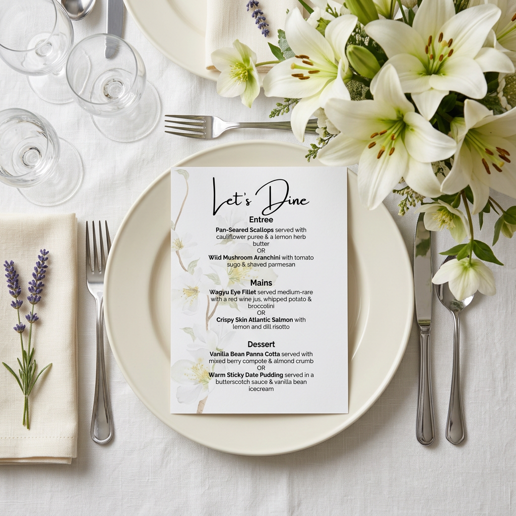 Menu - Simple Elegance