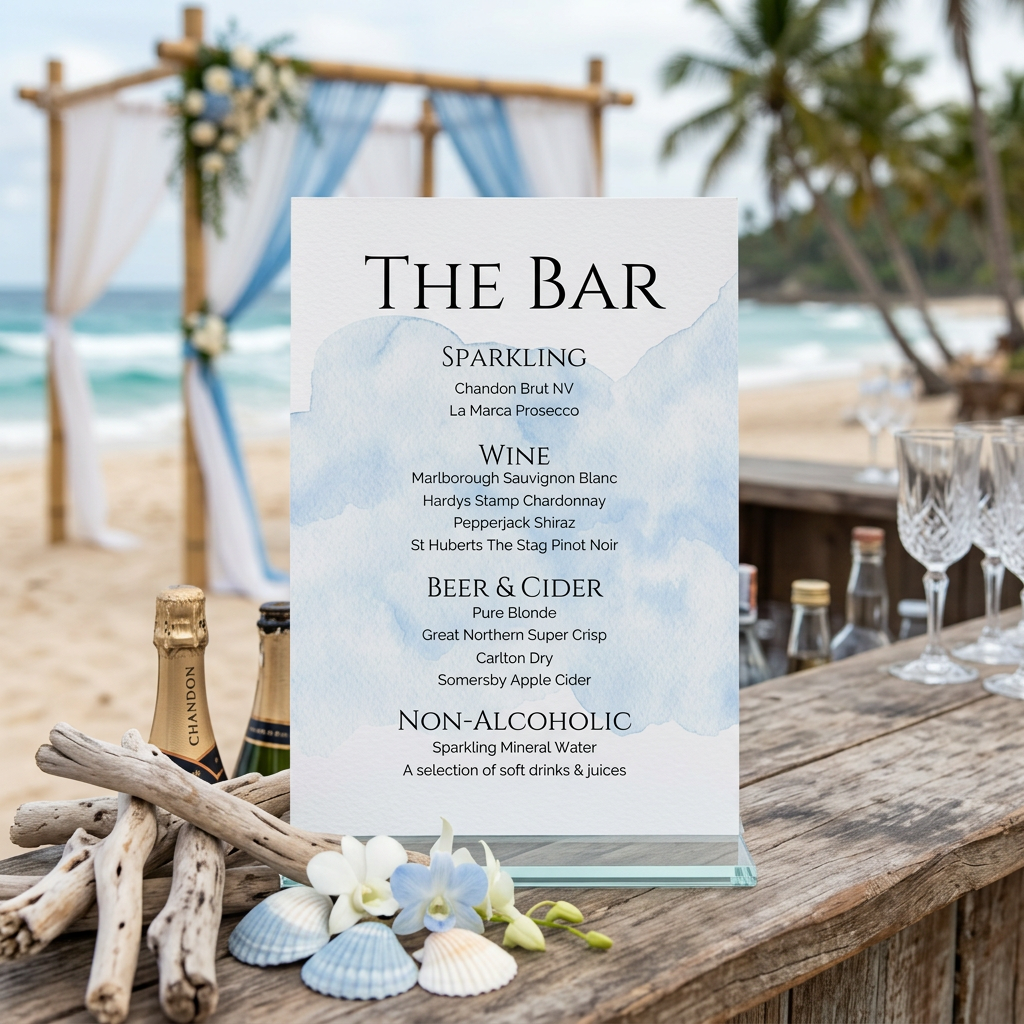 Bar Menu - Waves