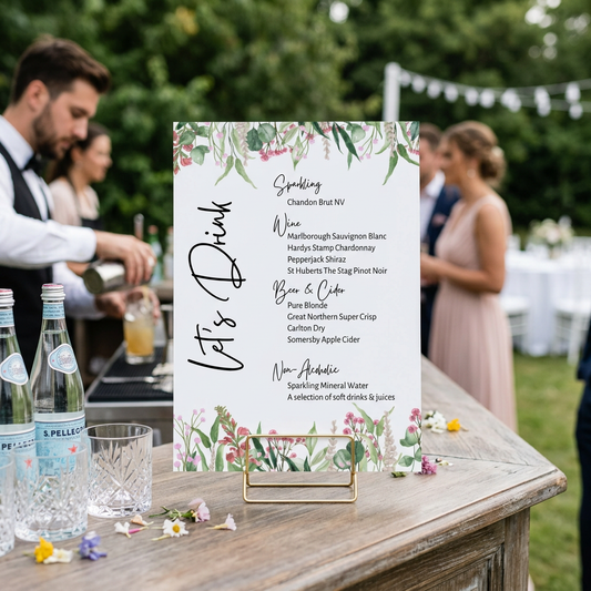 Bar Menu - Wild Meadow Pink