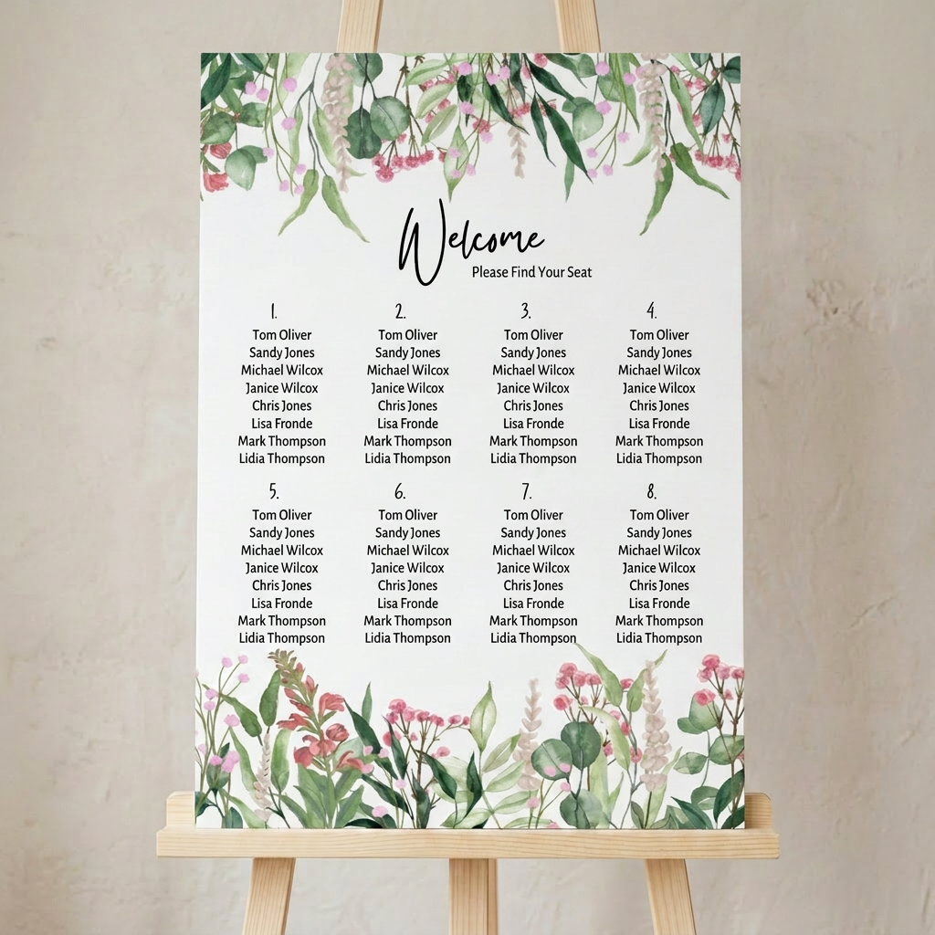 Seating Chart - Wild Meadow Pink