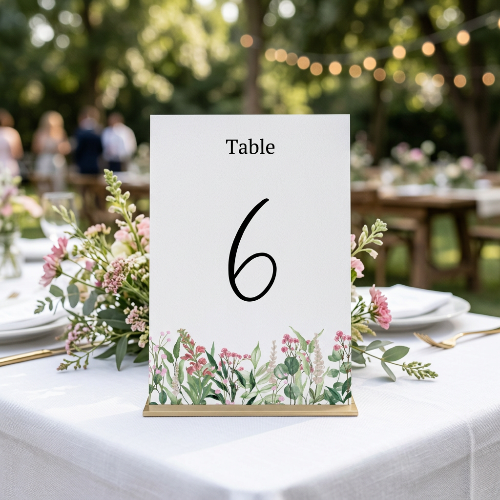 Table Numbers - Wild Meadow Pink