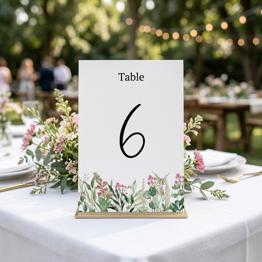 Table Numbers - Wild Meadow Pink