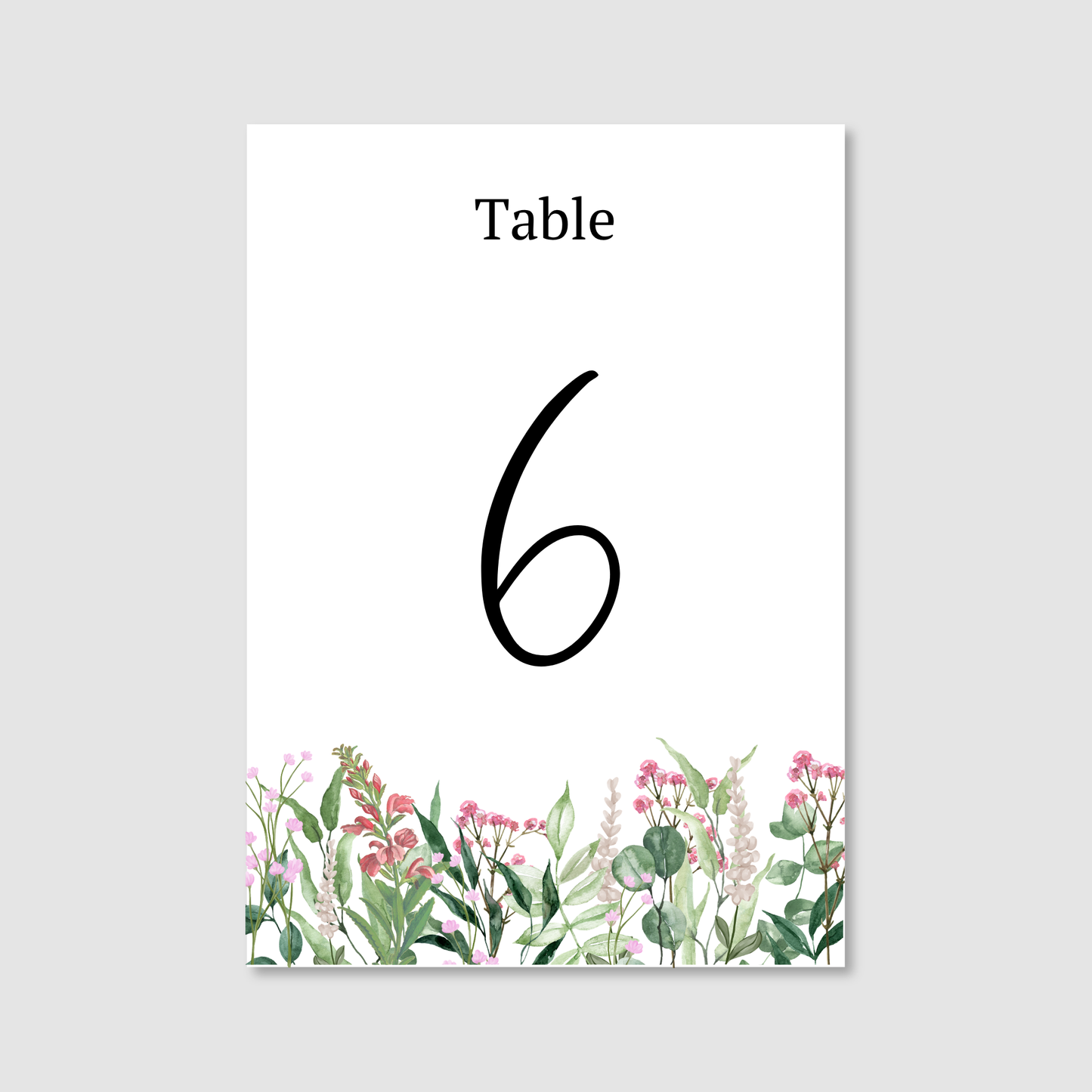 Table Numbers - Wild Meadow Pink