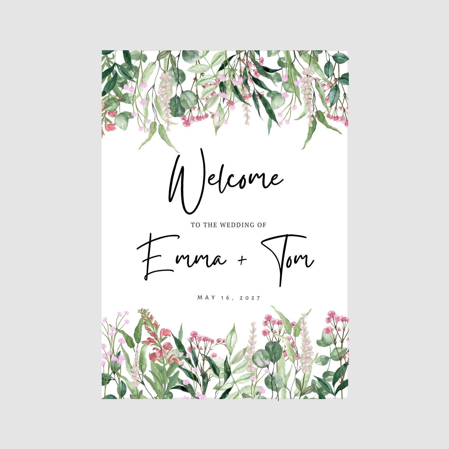 Welcome Sign - Wild Meadow Pink